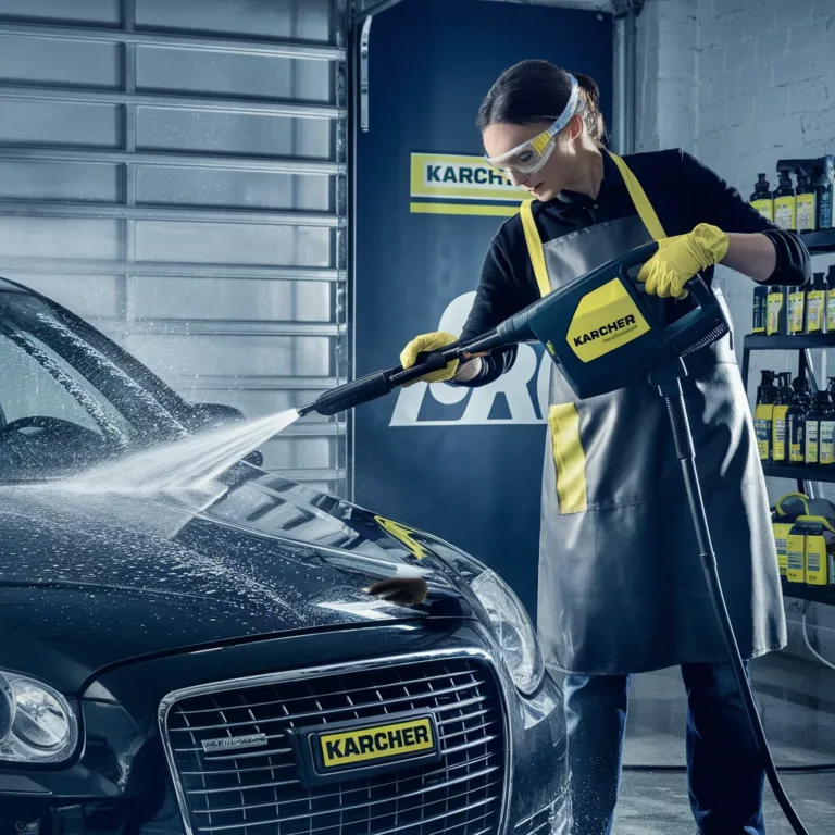 washing car with karcher