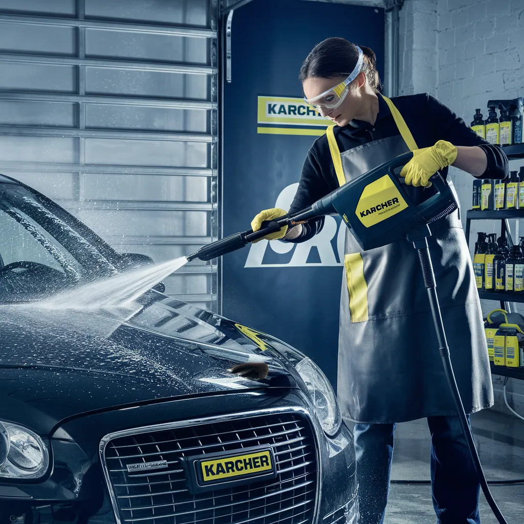 washing car with karcher